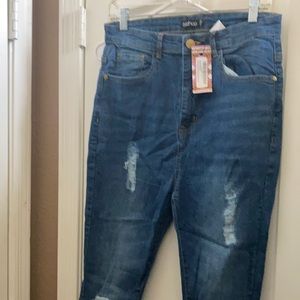 FINAL MARKDOWN Boohoo distressed denim jeans 14 Nwt
